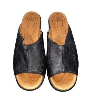 Ariat Womens black Leather Open-Toe Slip-On Clogs sandal shoes 10B western wear